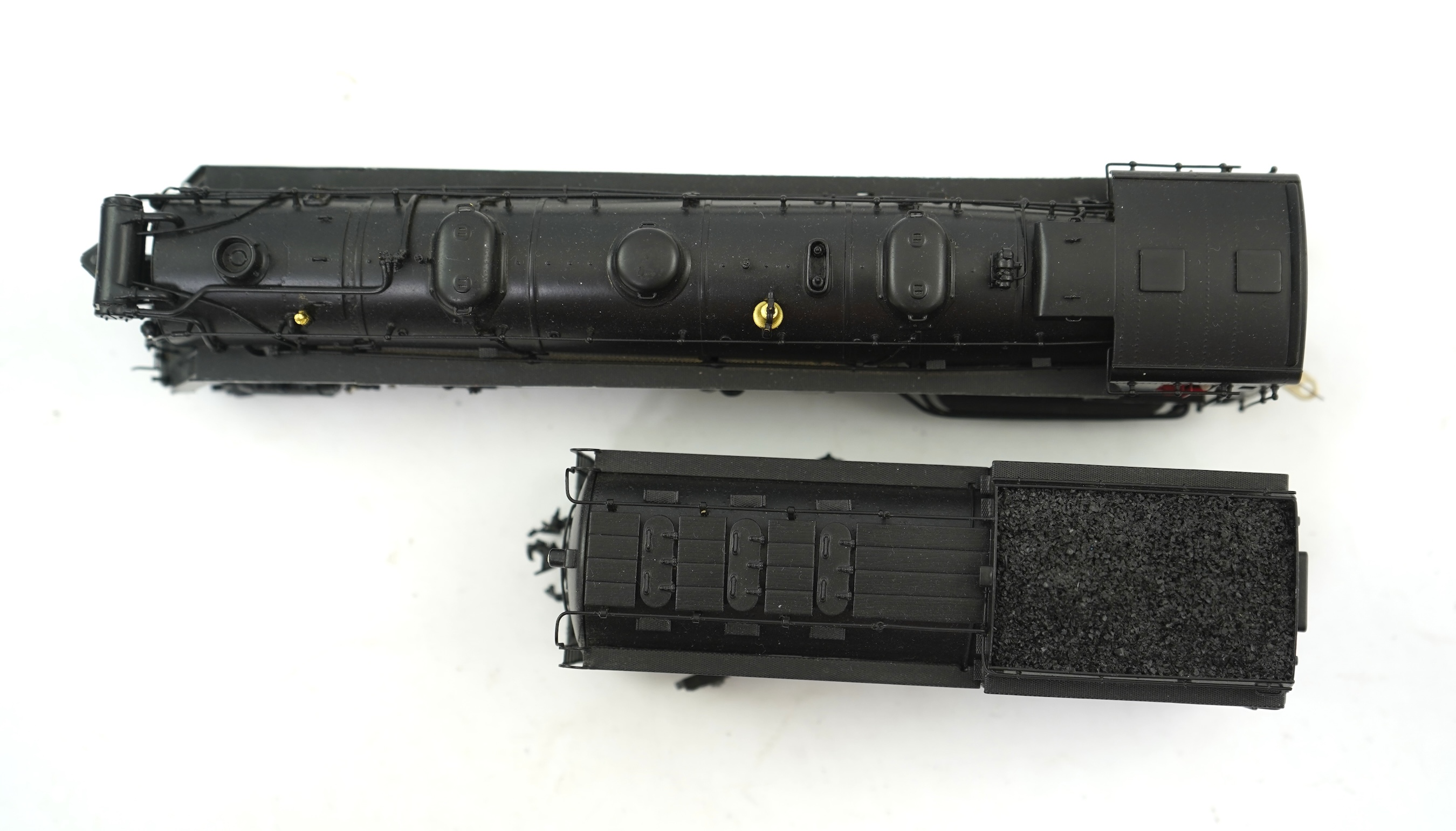A boxed HO gauge VH Scale Models model of Canadian National Railway, 6153, 4-8-4 locomotive with bogie tender, powered for two rail operation.
